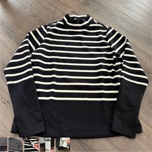 Spanx Air Essentials Striped Mock Neck Pullover Size Small